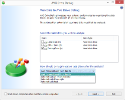 Showing the AVG PC Tuneup Drive Defrag module